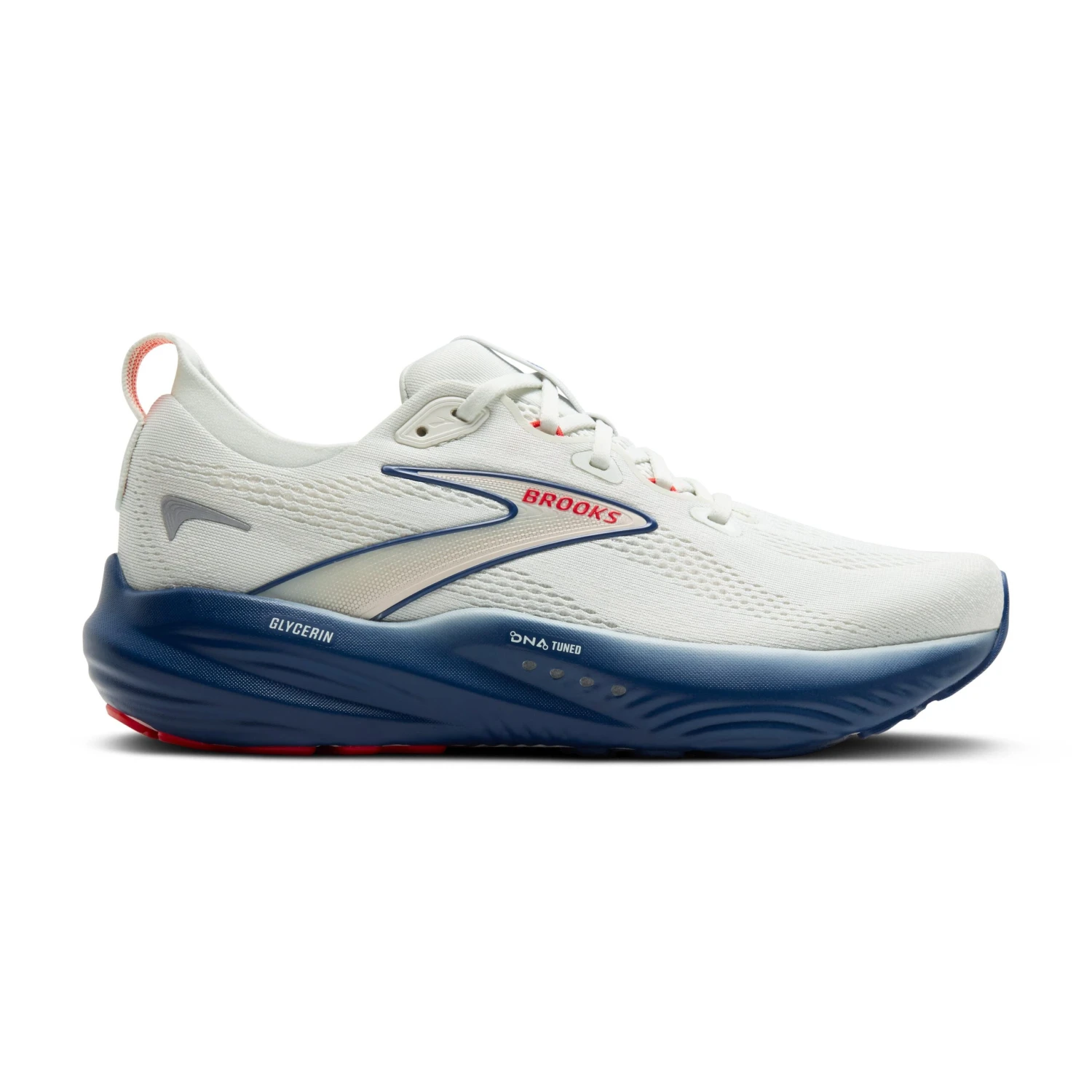 BROOKS Men's Glycerin 22 (404 - Gray/Navy Peony/Fiery Red) 1 BROOKS Men's Glycerin 22 (404 - Gray/Navy Peony/Fiery Red)