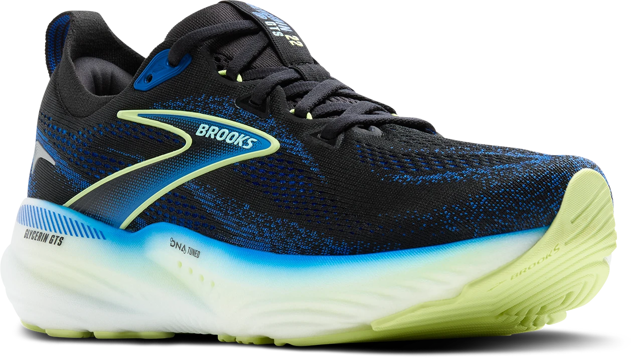 BROOKS Men's Glycerin GTS 22 (002 - Black/Cobalt/Neo Yellow) 3 BROOKS Men's Glycerin GTS 22 (002 - Black/Cobalt/Neo Yellow) - Image 3