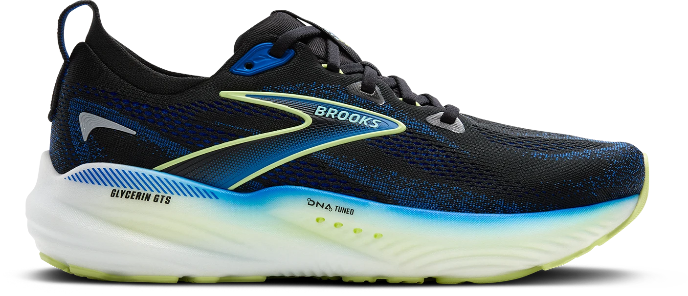 BROOKS Men's Glycerin GTS 22 (002 - Black/Cobalt/Neo Yellow) 1 BROOKS Men's Glycerin GTS 22 (002 - Black/Cobalt/Neo Yellow)