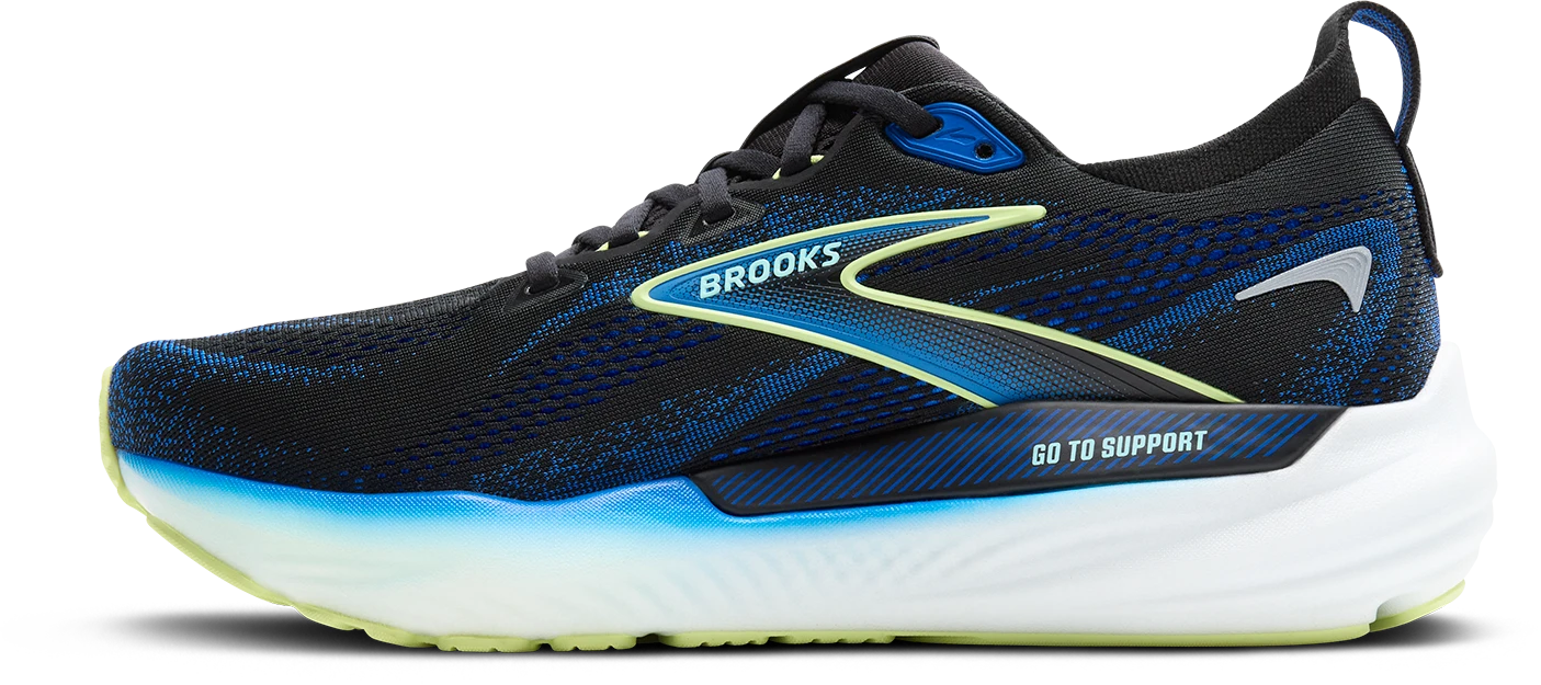 BROOKS Men's Glycerin GTS 22 (002 - Black/Cobalt/Neo Yellow) 2 BROOKS Men's Glycerin GTS 22 (002 - Black/Cobalt/Neo Yellow) - Image 2