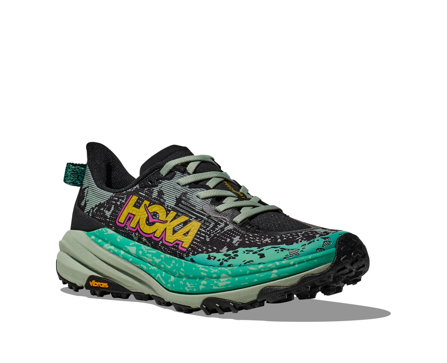 Hoka Women's Speedgoat 6 (BLVR - Black/Aloe Vera) 3 Hoka Women's Speedgoat 6 (BLVR - Black/Aloe Vera) - Image 3