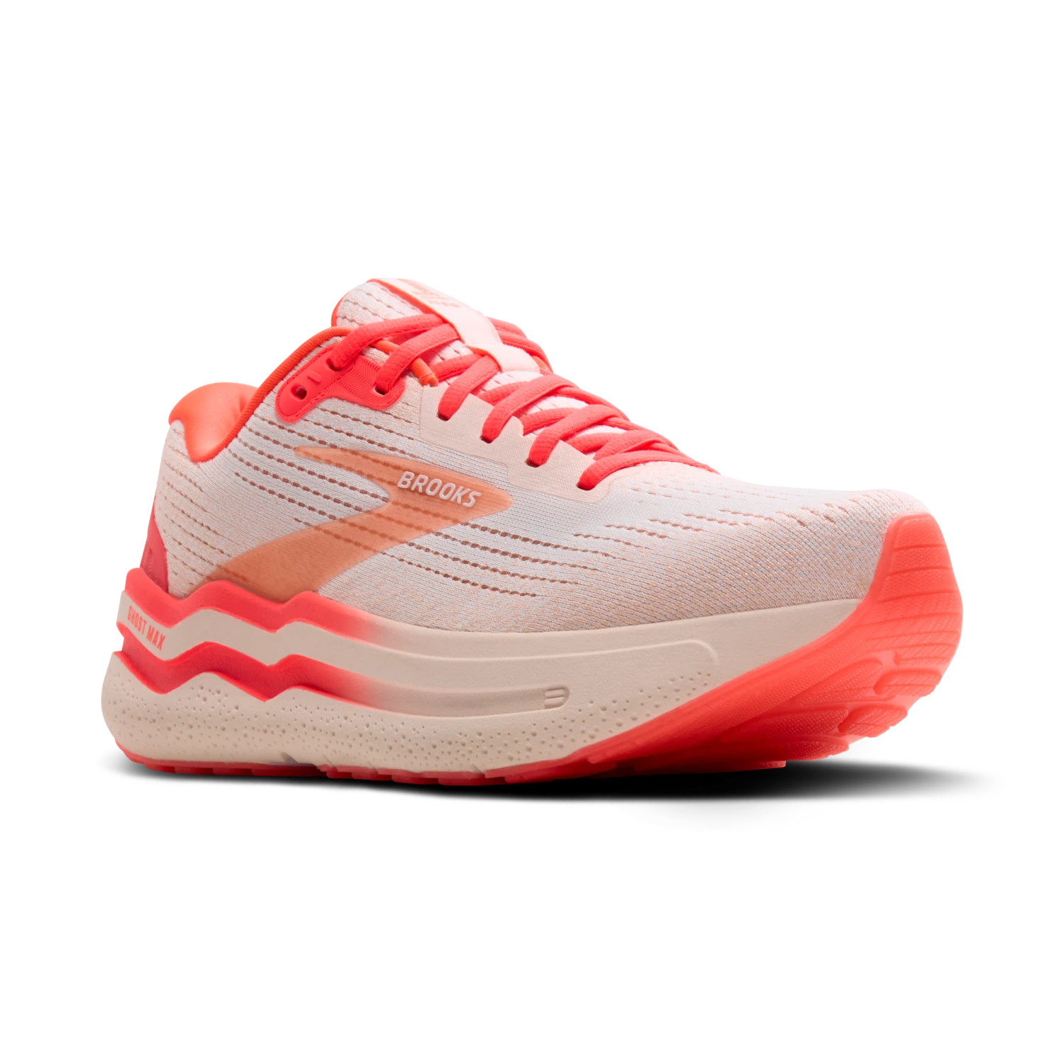 BROOKS Women's Ghost Max 2 "Hyper Glow" (173 - White/Peach/Coral) 2 BROOKS Women's Ghost Max 2 "Hyper Glow" (173 - White/Peach/Coral) - Image 2