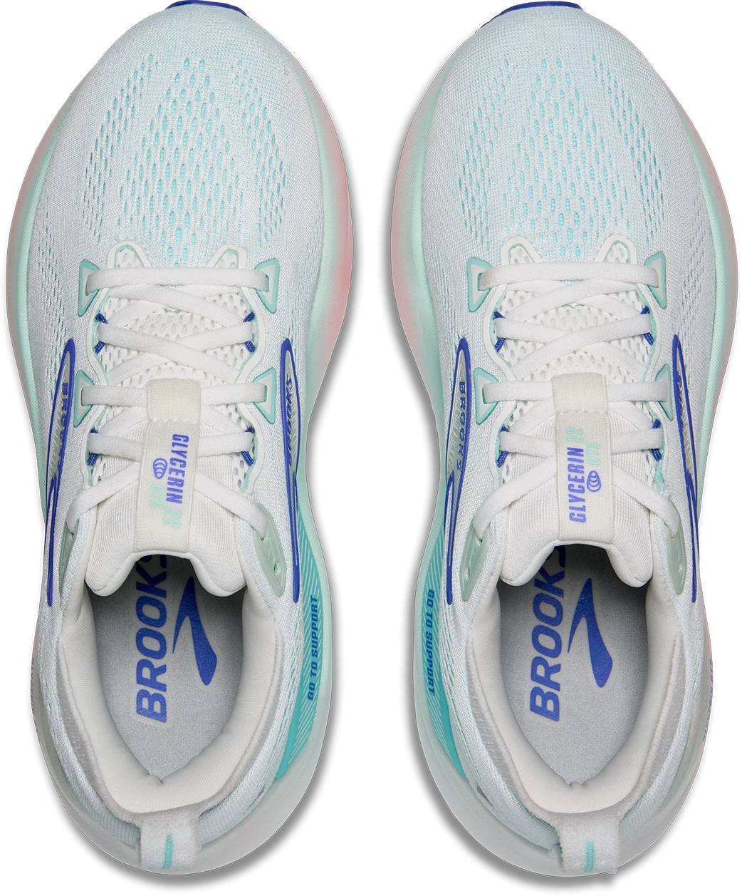 BROOKS Women's Glycerin GTS 22 (110 - White/Limpet Shell/Amparo Blue) 4 BROOKS Women's Glycerin GTS 22 (110 - White/Limpet Shell/Amparo Blue) - Image 4