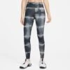 Nike Women's One Luxe Mid-Rise Printed Leggings (010 - Black/White/Clear)