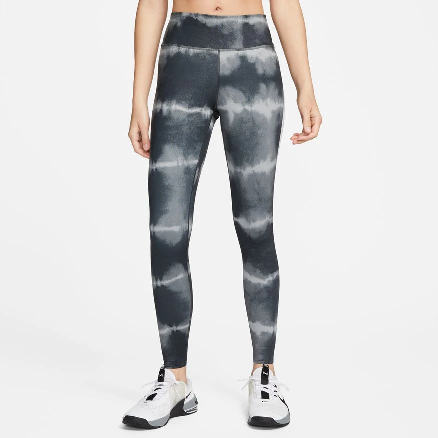 Nike Women's One Luxe Mid-Rise Printed Leggings (010 - Black/White/Clear) 1 Nike Women's One Luxe Mid-Rise Printed Leggings (010 - Black/White/Clear)