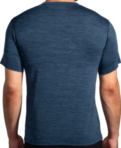 BROOKS Men’s Luxe Short Sleeve (412 - Heather Blue Slate) -TCRunning Shop 211498 412 MB Luxe Short Sleeve