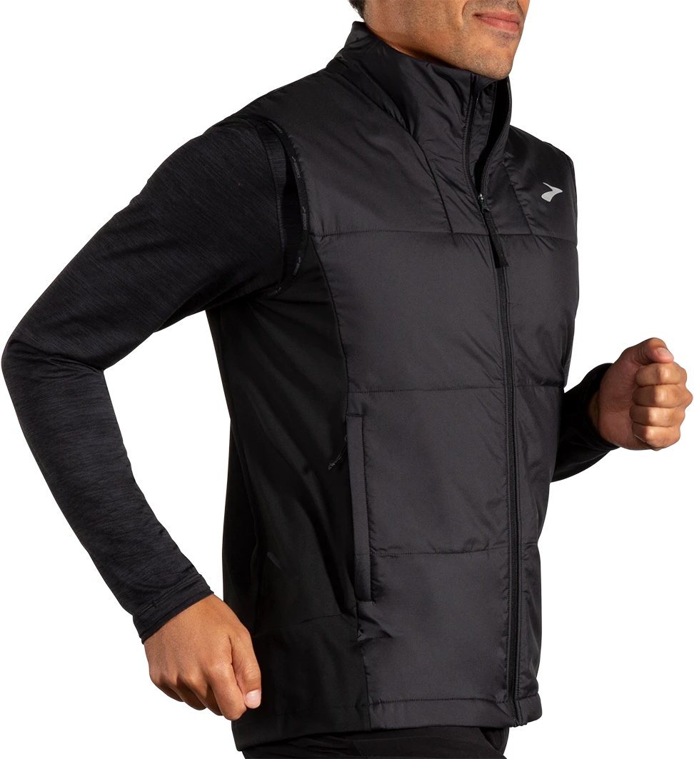 BROOKS Men's Shield Hybrid Vest 3.0 - Black Performance Running Vest 2 BROOKS Men's Shield Hybrid Vest 3.0 - Black Performance Running Vest - Image 2