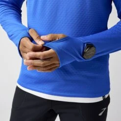 BROOKS Men's Notch Thermal Hoodie 3.0 (448 - Neo Blue) -TCRunning Shop 211569 448 d2 notch thermal hoodie 3 mens running hoodie