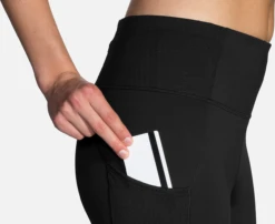 BROOKS Women's Method 1/2 Crop Tight (001 - Black) -TCRunning Shop 221477 001 D2 Method 12 Crop Tight