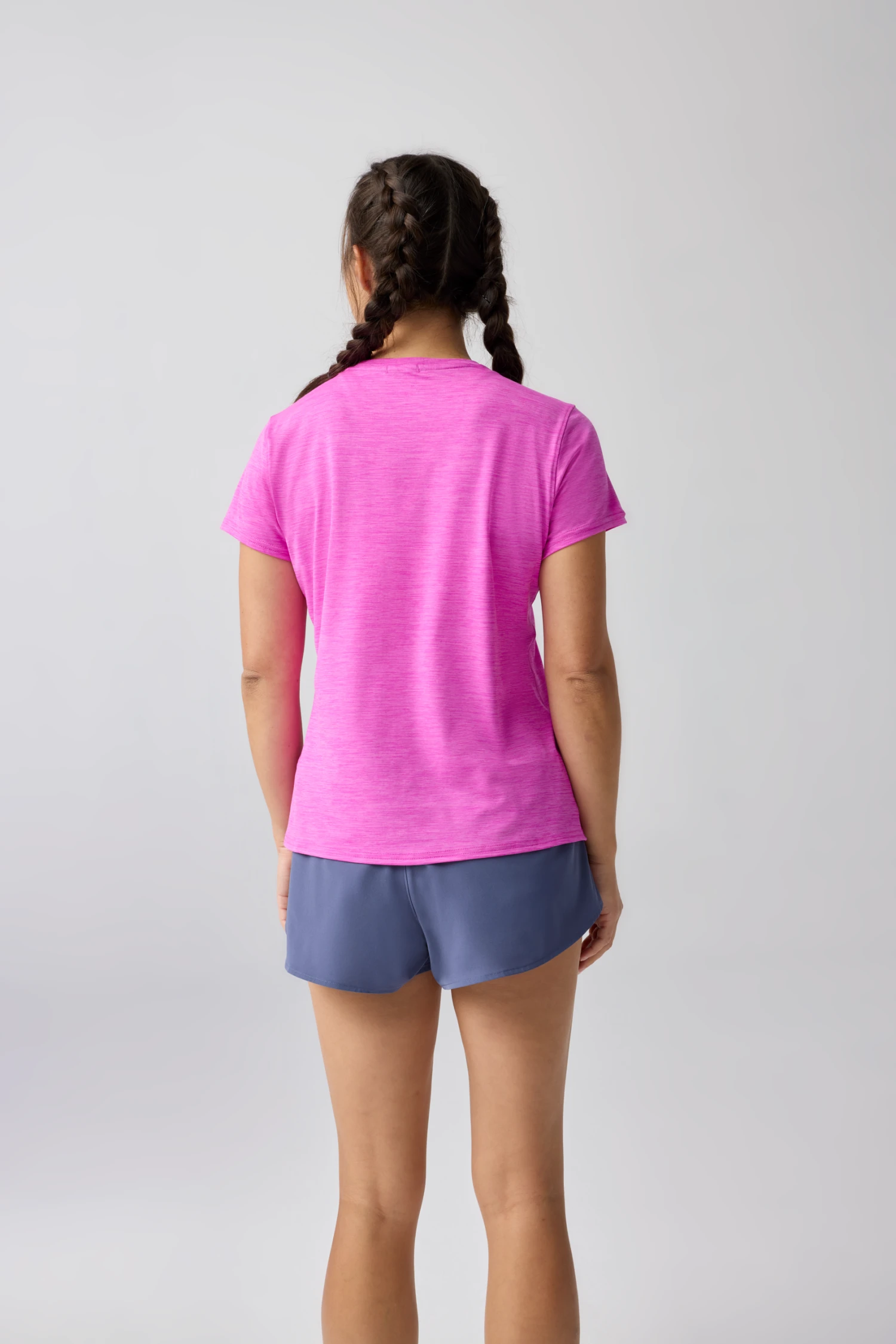Brooks Women’s Luxe Short Sleeve Performance Tee - Heather Magenta 2 Brooks Women’s Luxe Short Sleeve Performance Tee - Heather Magenta - Image 2