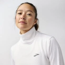 BROOKS Women's Notch Thermal Long Sleeve 3.0 (100 - White) -TCRunning Shop 221739 100 d1 notch thermal long sleeve 3 womens running shirt