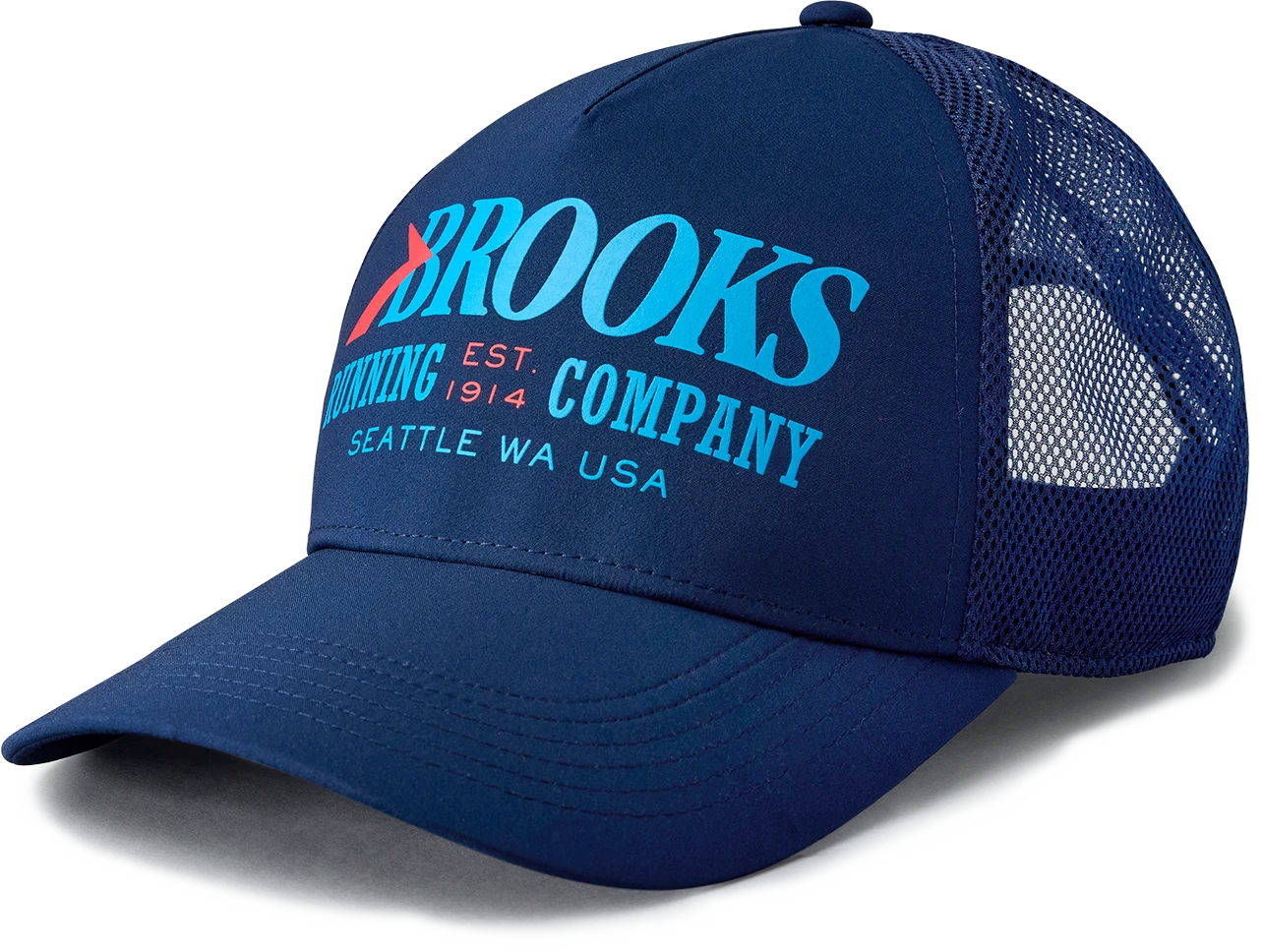 Brooks Surge Trucker Hat - Navy Performance Running Cap 1 Brooks Surge Trucker Hat - Navy Performance Running Cap