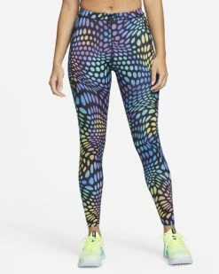 Nike Women's Run Division Mid-Rise Leggings (010 - Black/Black)