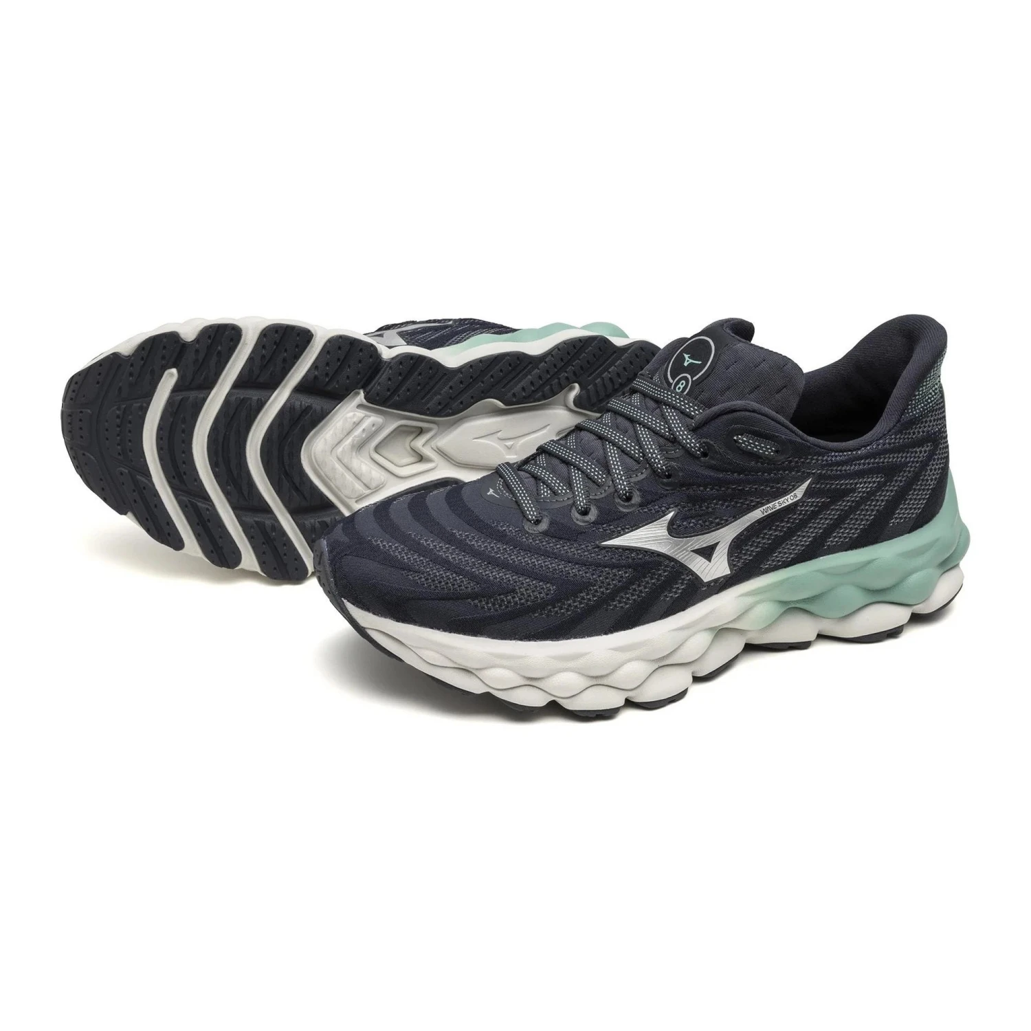 Mizuno Women's Wave Sky 8 (5373 - India Ink/Silver) 3 Mizuno Women's Wave Sky 8 (5373 - India Ink/Silver) - Image 3