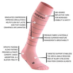 CEP Women's Reflective Compression Tall Socks (Light Rose) -TCRunning Shop 59 540x f927c984 1d64 41da 8b36 c742038da9ce
