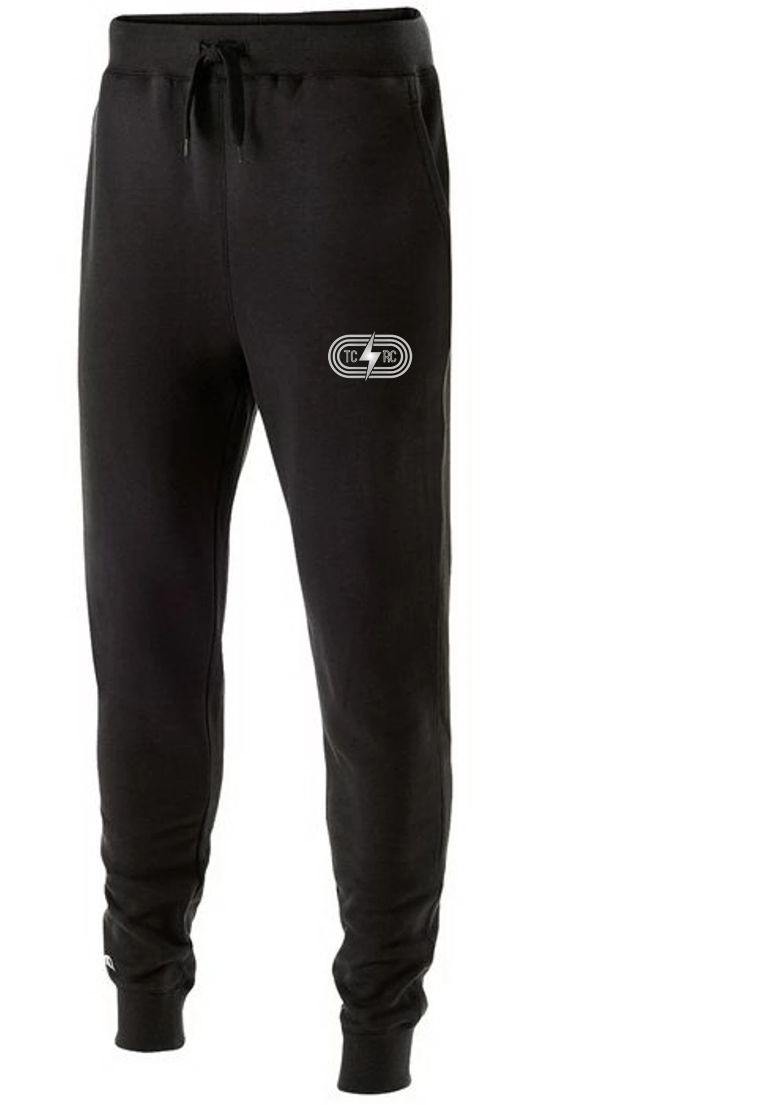 Women's Slim Fit Fleece Joggers with Pockets - Black & Metallic Silver 1 Women's Slim Fit Fleece Joggers with Pockets - Black & Metallic Silver