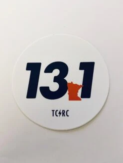 13.1 Half Marathon Runner Decal - Durable TCRC Vinyl Sticker