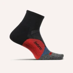 Feetures Elite Light Cushion Quarter Socks - Bounce Black
