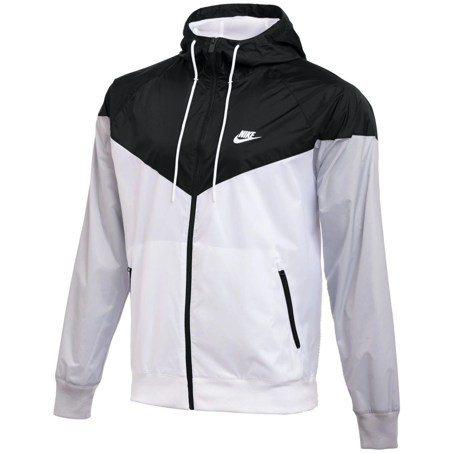 Nike Men's Windrunner Hooded Training Windbreaker (012 - Team Black/Team White/Wolf Grey/White) 1 Nike Men's Windrunner Hooded Training Windbreaker (012 - Team Black/Team White/Wolf Grey/White)