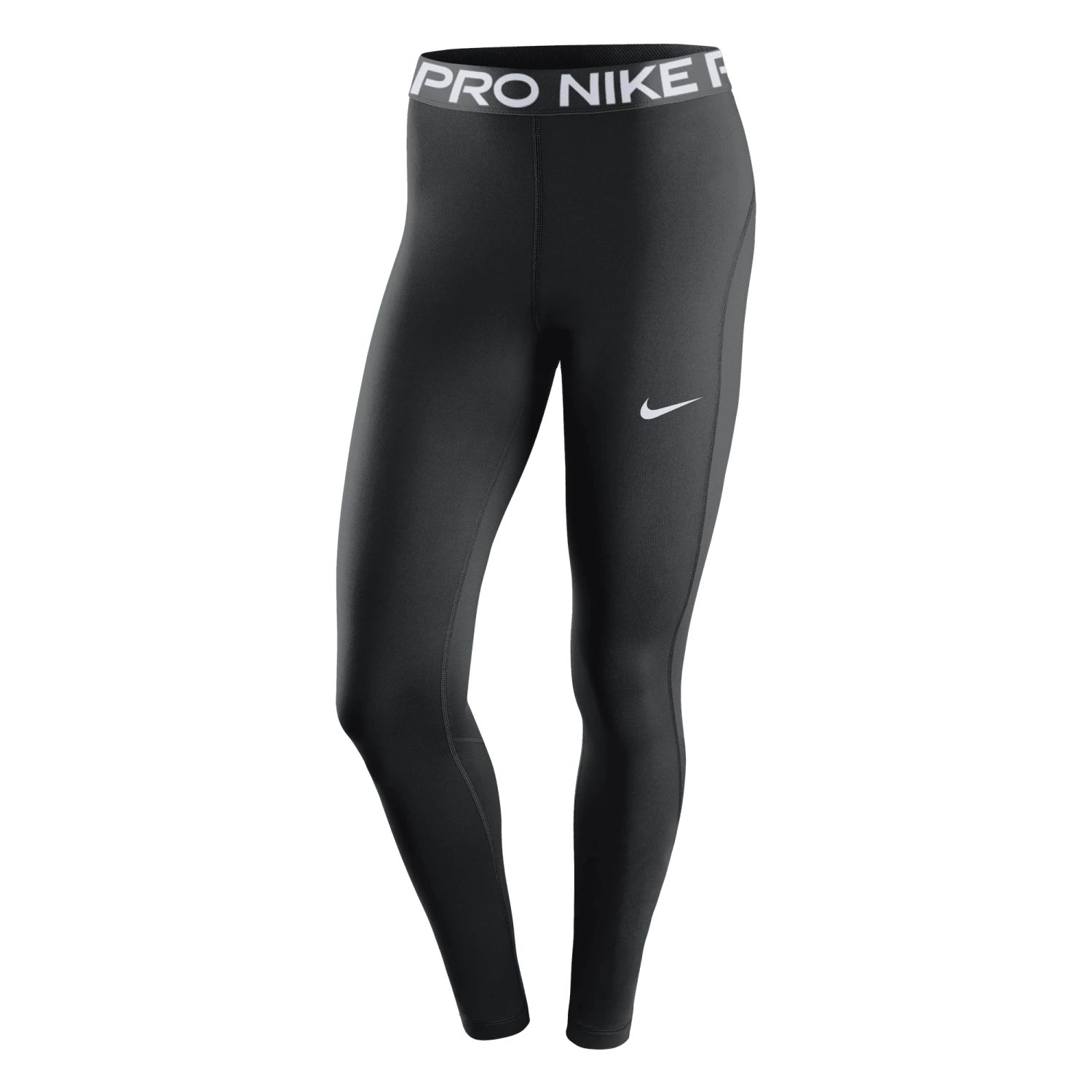Nike Women's Pro Mid-Rise Mesh-Paneled Leggings (010 - Black/White) 1 Nike Women's Pro Mid-Rise Mesh-Paneled Leggings (010 - Black/White)
