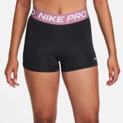 Nike Women's Pro 3" Training Shorts - Black/Elemental Pink/White