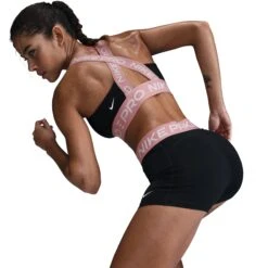 Nike Women's Pro 3" Training Shorts - Black/Elemental Pink/White -TCRunning Shop AURORA CZ9857 027 PHSYM001 2000