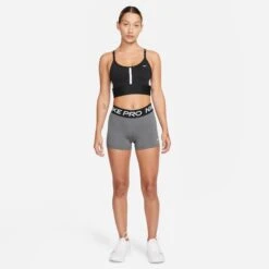 Nike Women's Pro 3" Shorts (068 - Iron Grey/Black/White) -TCRunning Shop AURORA CZ9857 068 PHSYM003 2000