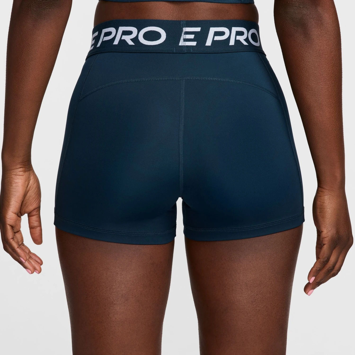 Nike Women's Pro 3" Training Shorts - Armory Navy/White 3 Nike Women's Pro 3" Training Shorts - Armory Navy/White - Image 3