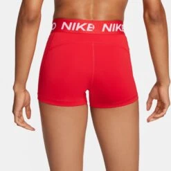 Nike Women's Pro 3" Training Shorts - University Red/White -TCRunning Shop AURORA CZ9857 658 PHSYM001 2000