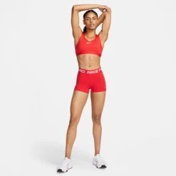 Nike Women's Pro 3" Training Shorts - University Red/White -TCRunning Shop AURORA CZ9857 658 PHSYM005 2000