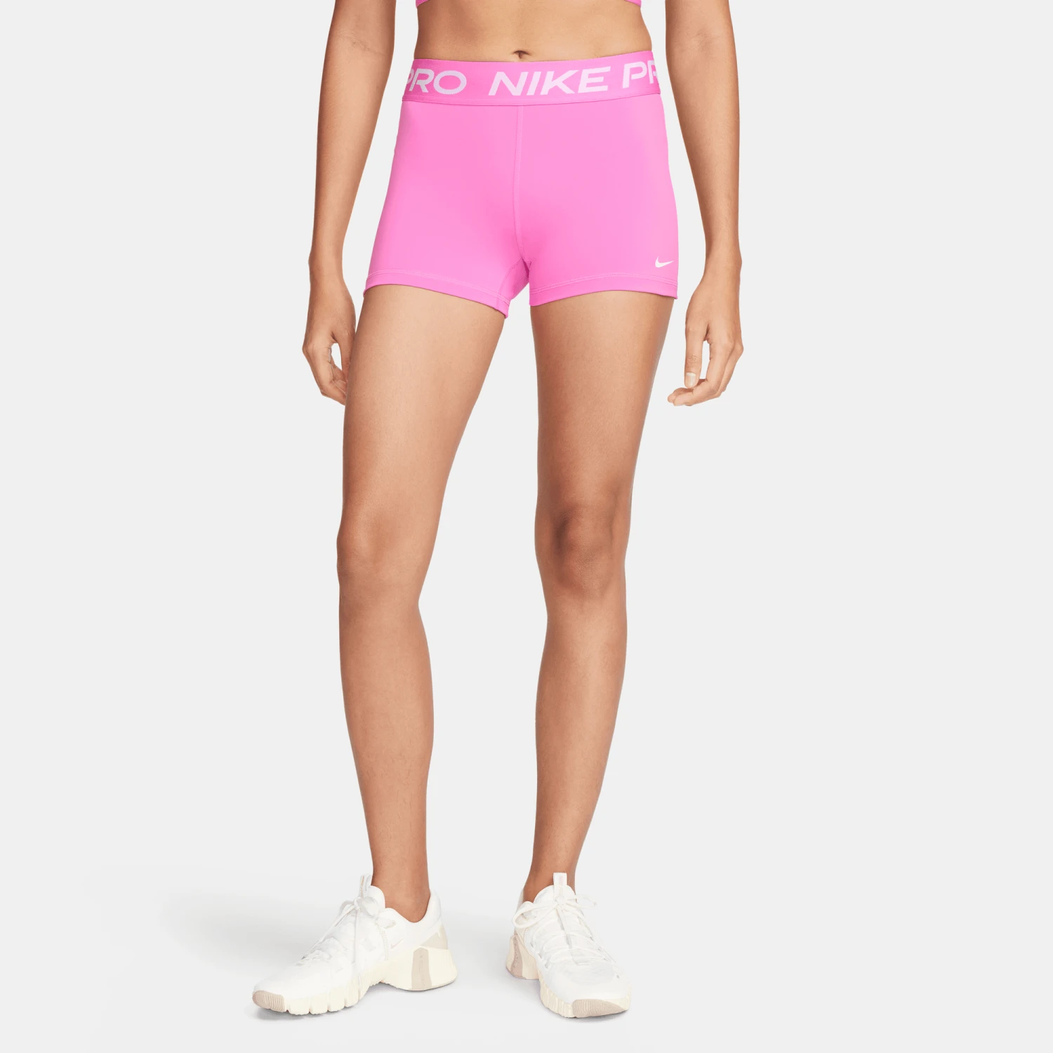 Nike Women's Pro 3" Shorts (675 - Playful Pink/White) 2 Nike Women's Pro 3" Shorts (675 - Playful Pink/White) - Image 2