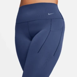 Nike Women's Universa Medium-Support High-Waisted 7/8 Leggings (410 - Midnight Navy/Black) -TCRunning Shop AURORA DQ5897 410 PHSYM003 2000