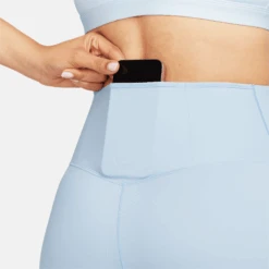 Nike Women’s Go Firm-Support High-Waisted 8” Shorts (441 - Light Armory Blue/Black) -TCRunning Shop AURORA DQ5923 441 PHSYM006 2000