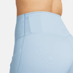 Nike Women’s Go Firm-Support High-Waisted 8” Shorts (441 - Light Armory Blue/Black) -TCRunning Shop AURORA DQ5923 441 PHSYM008 2000