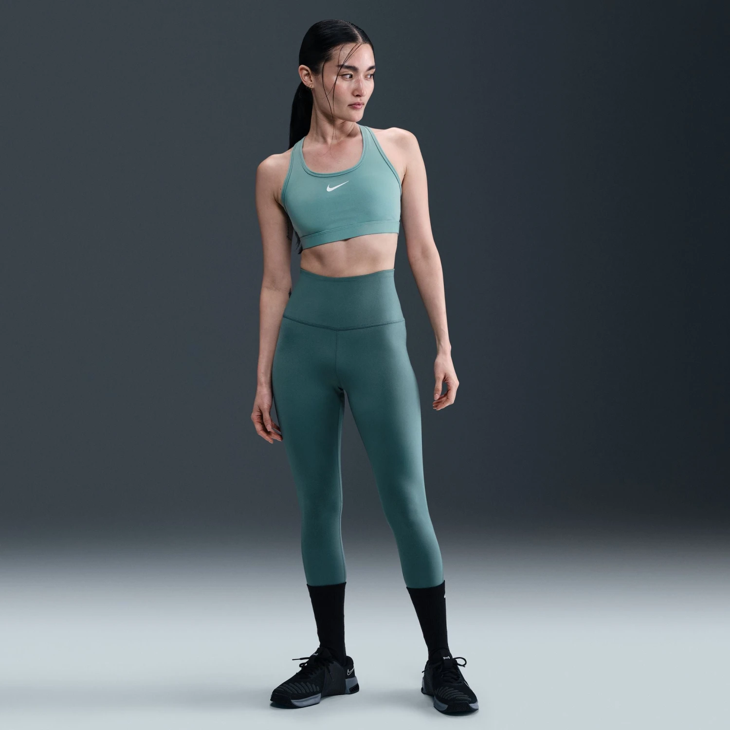 Nike Women’s Swoosh Medium Support Padded Sports Bra - Cannon/White 9 Nike Women’s Swoosh Medium Support Padded Sports Bra - Cannon/White - Image 9