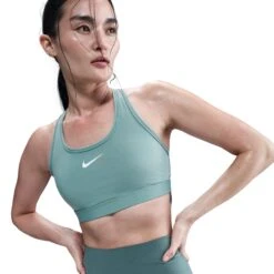 Nike Women’s Swoosh Medium Support Padded Sports Bra - Cannon/White