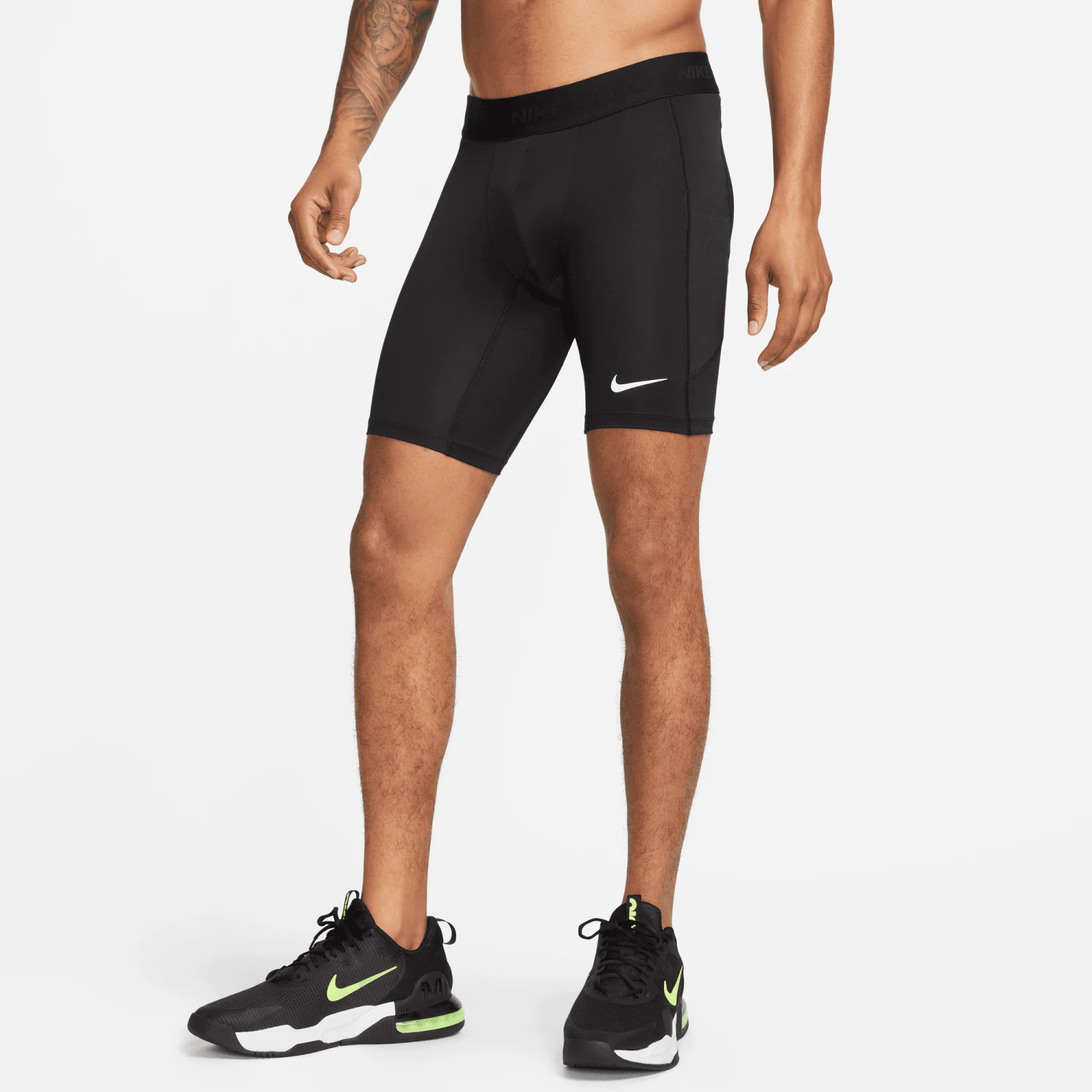 Men's Nike Pro DRI-FIT Fitness Long Shorts (010 - Black) 2 Men's Nike Pro DRI-FIT Fitness Long Shorts (010 - Black) - Image 2