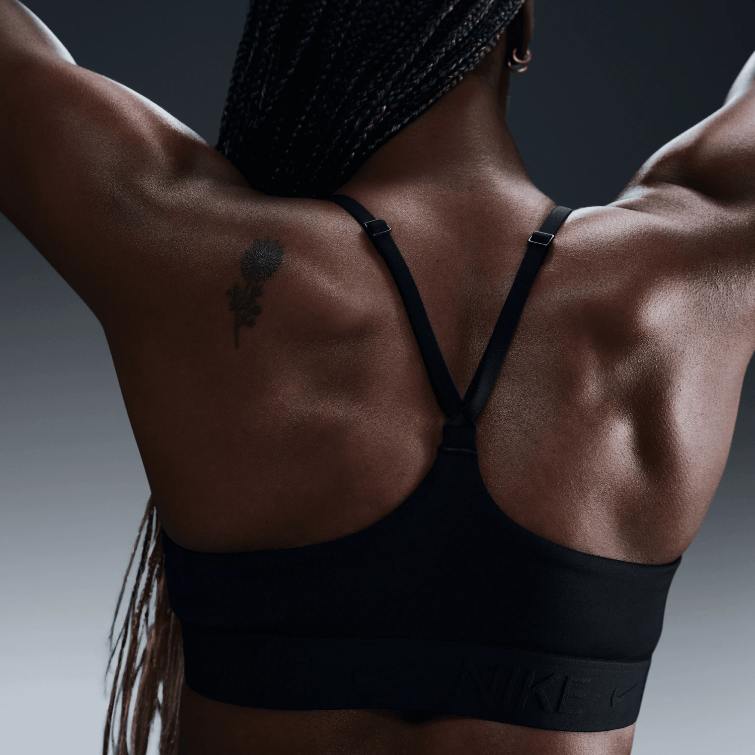 Nike Women's Indy Light Support Padded Adjustable Sports Bra (010 - Black/Black) 3 Nike Women's Indy Light Support Padded Adjustable Sports Bra (010 - Black/Black) - Image 3