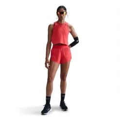 Nike Women's AeroSwift Dri-FIT ADV Cropped Running Tank Top - LT Crimson/Black