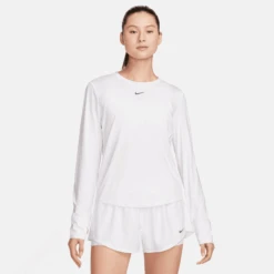Nike Women's One Classic DRI-FIT Long-Sleeve Top (100 - White/Black)