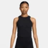 Nike Women's One Fitted Women's Dri-FIT Cropped Tank Top (010 - Black)