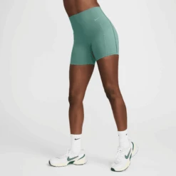 Nike Women's Universa Medium-Support High-Waisted 5" Biker Shorts With Pockets (361 - Bicoastal/Black)