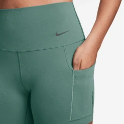 Nike Women's Universa Medium-Support High-Waisted 5" Biker Shorts With Pockets (361 - Bicoastal/Black) -TCRunning Shop AURORA FN3151 361 PHSYM002 2000