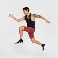 Nike Men's Aeroswift DRI-FIT ADV Running 1/2 Length Tights (015 - Black/Bright Crimson/Obsidian/Black) -TCRunning Shop AURORA FN3369 015 PHSYM006 2000