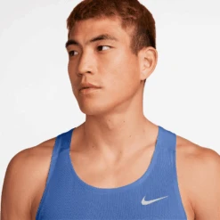 Nike Men's Fast Dri-FIT Running Singlet - Comet Blue/Reflective Silver -TCRunning Shop AURORA FN4229 411 PHSYM001 2000