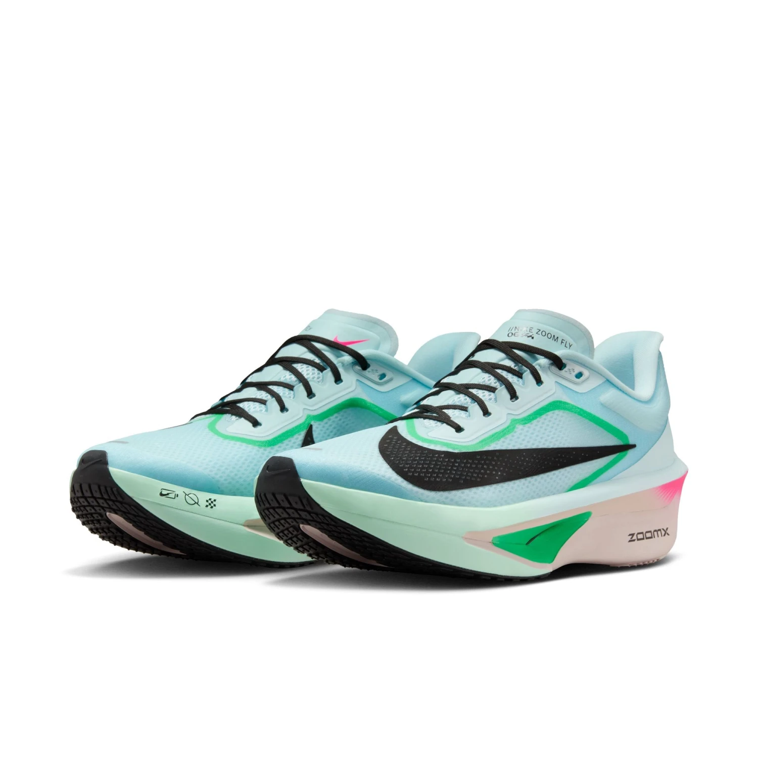 Nike Men’s Zoom Fly 6 (402 - Glacier Ice/Black-Hyper Pink-Green Shock) 3 Nike Men’s Zoom Fly 6 (402 - Glacier Ice/Black-Hyper Pink-Green Shock) - Image 3