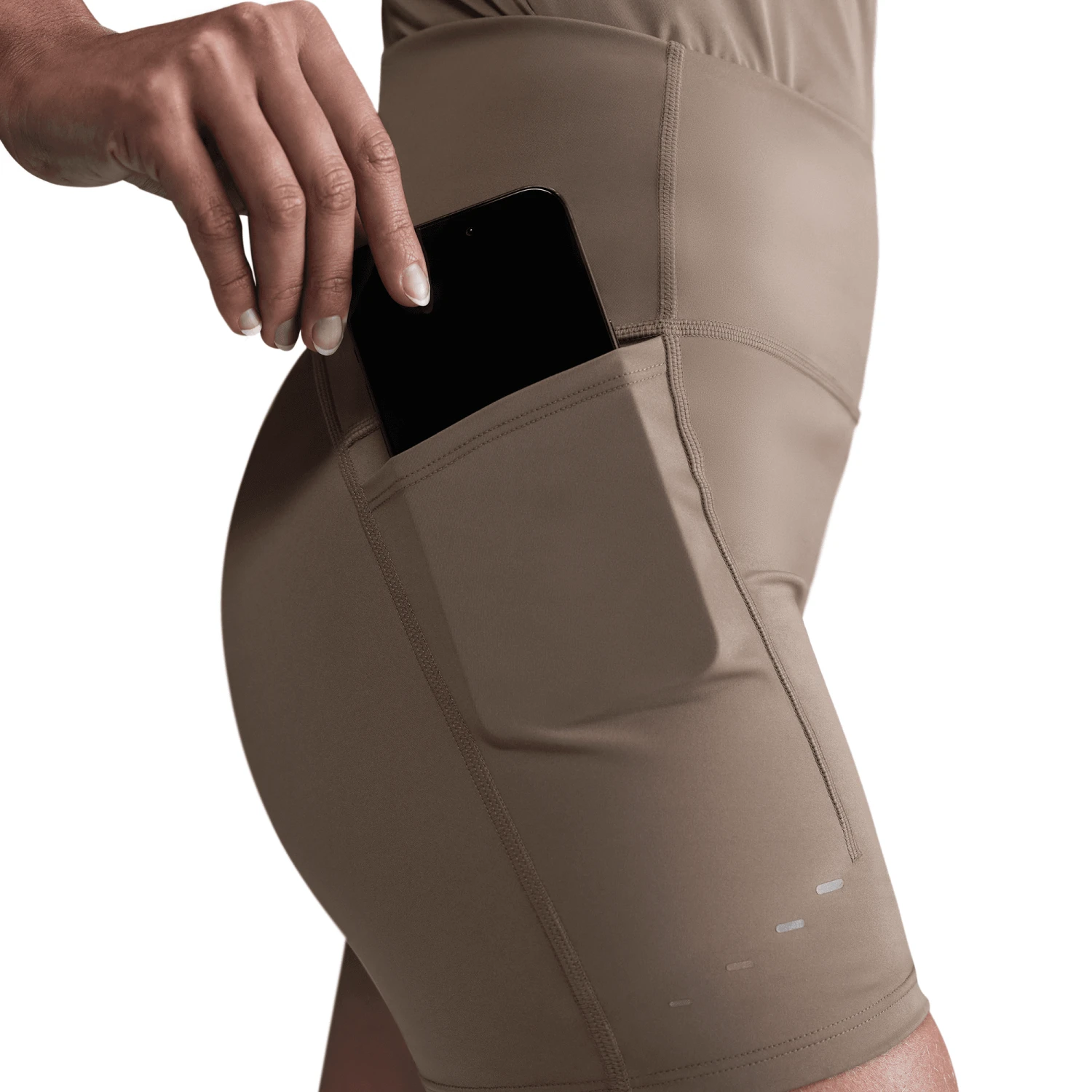 Nike Women's Swift High-Waisted 4" Running Shorts with Pockets - Mink Brown 3 Nike Women's Swift High-Waisted 4" Running Shorts with Pockets - Mink Brown - Image 3