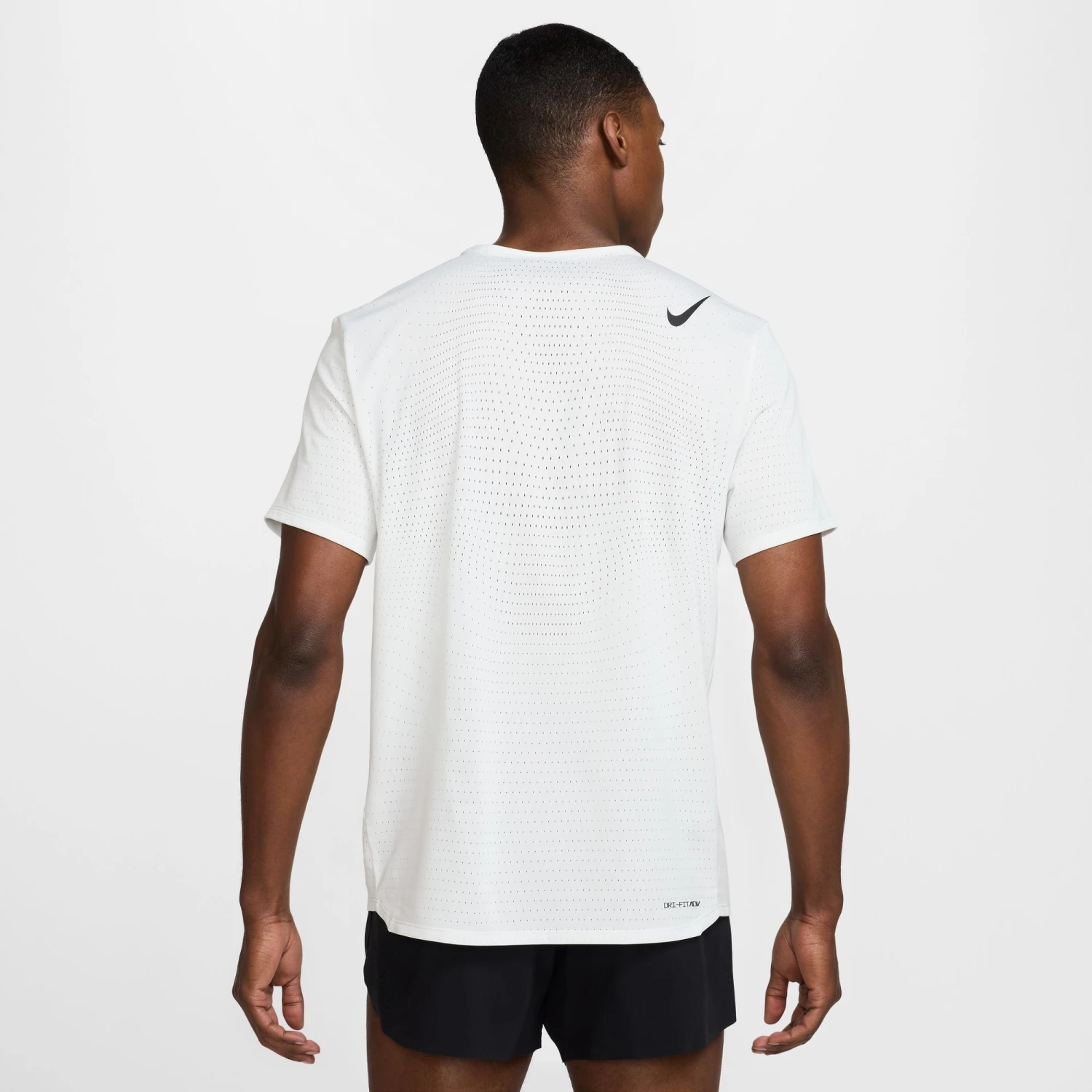 Nike Men's AeroSwift Dri-FIT ADV Short-Sleeve Running Top (121 - Summit White/Black) 2 Nike Men's AeroSwift Dri-FIT ADV Short-Sleeve Running Top (121 - Summit White/Black) - Image 2