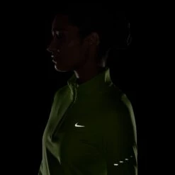 Nike Women's Swift Dri-FIT UV 1/4-Zip Running Top (389 - Cyber/Heater/Reflective Silver) -TCRunning Shop AURORA HQ0499 389 PHSYM200 2000