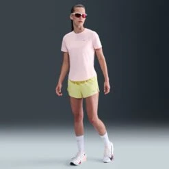 Nike Women's Swift Dri-FIT Mid-Rise 2.5" Brief-Lined Running Shorts (712 - Light Zitron/Reflective Silver) -TCRunning Shop AURORA HQ0638 712 PHSFMG01 2000